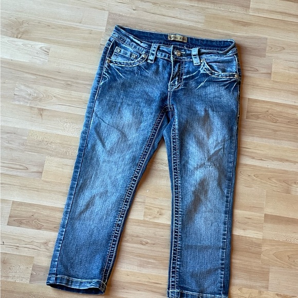 Y2K illegal jeans studded low rise capris - Picture 2 of 12